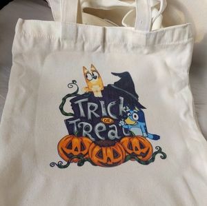 Bluey trick or treat tote bag